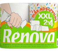 Renova XXL 2 Rolls | 2 Rolls XXL= 4 Standard | 2 Ply blanc - modèles aléatoire (L'emballage de l'article peut varier)