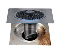 Rénovateur de drain de sol en acier inoxydable pour salle de bain et cuisine, 98 mm x 50 mm, noir, compatible avec les appareils de plomberie domestique