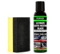 Rénovateur Plastique Noir,Formule Premium Imperméable, Augmente la Brillance & Résistant aux UV pour Renovateur Voiture Extérieur et Interieur Polish Plastique