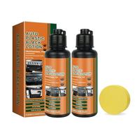 Rénovateur Plastique Noir,Formule Premium Imperméable,Polish Plastique Voiture Interieur,Augmente Brillance & Résistant aux UV & Prévenir l'oxydation pour Renovateur Voiture Extérieur et Interieur (2)