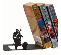 Renovatio Serre-Livres en métal Mercenary & Baby - Serre-Livres Mignons et décoratifs Uniques - Serre-Livres en métal Noir pour Bureau et Maison - Support d'étagère pour Chambre d'enfant