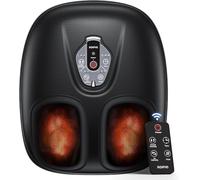 RENPHO Portable Masseur de pieds avec chaleur pour fasciite lantaire, Pétrissage Shiatsu, Compression, Masseur de pieds électrique à 3 intensités, Cadeaux pour hommes femmes