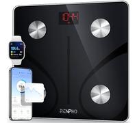 Balance Pese Personne RENPHO, Pese Personnes en Verre Trempé, Bluetooth, Max. 180 kg, Balance Connectée avec 13 Données Corporelles (IMC/graisse corporelle/masse osseuse/BMR/muscle/eau), Elis 1