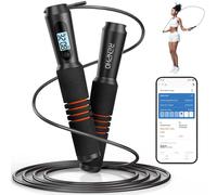 RENPHO Corde à Sauter Intelligente avec Compteur, Corde à Sauter sans Fil Réglable, App Données d'Analyse, Corde a Sauter Fitness Homme Femmes Enfants, Crossfit Équipement d'Entraînement