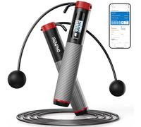 RENPHO Corde à Sauter Intelligente avec Compteur, Corde à Sauter sans Fil Réglable, App Données d'Analyse, Corde a Sauter Fitness Homme Femmes Enfants, Crossfit Équipement d'Entraînement, Gris