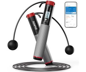 RENPHO Corde à sauter intelligente avec compteur, cordes à sauter réglables pour fitness, analyse des données par application, équipement d'entraînement pour femmes, hommes, adultes, enfants, brûle