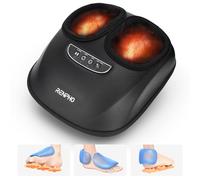 RENPHO Fußmassagegerät mit Wärme, 3 Luftkompressionsmodi und -stufen, Shiatsu-Fußmassage für den ganzen Fuß bei Plantarfasziitis, PU-Leder, Weihnachtsgeschenke für Frauen Männer, Größen bis 47