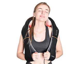 RENPHO Masseur Cervical, Appareil de Massage Shiatsu, Massage Dos et Cou Épaules avec Chauffage, 3D-rotation Vitesse Réglable, Cadeaux pour Meres Papa Femme Homme