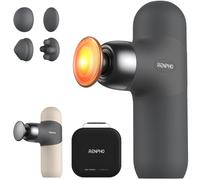 RENPHO Mini pistolet de massage avec chaleur, portable et tendance, manches en silicone coloré avec étui de transport, 4 intensités, 4 têtes, pour la maison, le bureau, l'entraînement, le massage