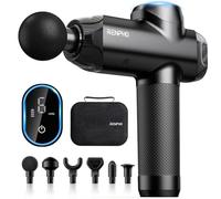 RENPHO Power Pistolet de Massage avec 12MM Amplitude,6 Vitesses et 6 Têtes | écran LCD, batterie 2500 mAh et étui de transport, massage gun pour les sportifs, entraîneurs et coureurs professionnels