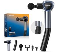 Pistolet de Massage Musculaire avec Poignée Amovible, RENPHO Reach Massage Gun, 5 vitesses, 4 Têtes de Massage, 2 en 1 Masseur de Tissus Profonds à Main