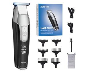 RENPHO Tondeuse Cheveux Hommes, Tondeuse Barbe avec Lames Tranchantes, Écran à LED, Kit de Appareils et Outils de Coiffure avec Plusieurs Accessoires
