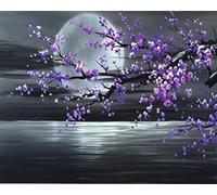 Renqidian 5D Diamant Peinture Par Numéro Kit Fleur de lune Diamond Art Crystal Parfait Pour la Décoration Murale D'un Adulte Ou D'un Enfant 40x50 cm