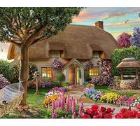 Renqidian 5D Diamant Peinture Par Numéro Kit Fleur Maison Diamond Art Crystal Parfait Pour la Décoration Murale D'un Adulte Ou D'un Enfant 40x50 cm