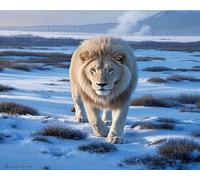 Renqidian 5D Diamant Peinture Par Numéro Kit Lion Diamond Art Crystal Parfait Pour la Décoration Murale D'un Adulte Ou D'un Enfant 40x50 cm