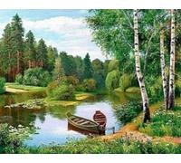 Renqidian 5D Diamant Peinture Par Numéro Kit Magnifique paysage de lac Diamond Art Crystal Parfait Pour la Décoration Murale D'un Adulte Ou D'un Enfant 40x50 cm