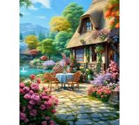 Renqidian 5D Diamant Peinture Par Numéro Kit Maison Diamond Art Crystal Parfait Pour la Décoration Murale D'un Adulte Ou D'un Enfant 40x50 cm