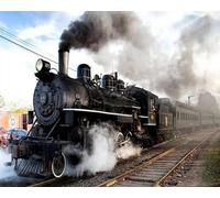 Renqidian 5D Diamant Peinture Par Numéro Kit Train à vapeur Diamond Art Crystal Parfait Pour la Décoration Murale D'un Adulte Ou D'un Enfant 40x50 cm