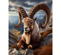 Renqidian Adulte Broderie Kit Point de Croix Chèvre 11CT Kit Point de Croix Pré Imprimé Enfant Débutant Avec Fils Set Facile-40x50 cm