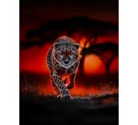 Renqidian Adulte Broderie Kit Point de Croix Léopard 11CT Kit Point de Croix Pré Imprimé Enfant Débutant Avec Fils Set Facile-40x50 cm