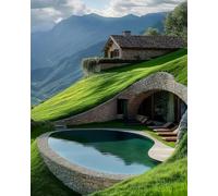 Renqidian Kit Broderie De Point De Croix Estampillé Beau paysage DIY Kit De Couture à la Main Pour Adultes 11CT Debutant Canevas Imprimé 40x50 cm