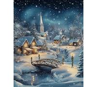 Renqidian Kit Broderie De Point De Croix Estampillé Chats mignons DIY Kit De Couture à la Main Pour Adultes 11CT Debutant Canevas Imprimé 40x50 cm