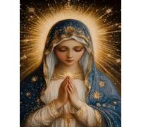 Renqidian Kit Broderie De Point De Croix Estampillé Femme religieuse DIY Kit De Couture à la Main Pour Adultes 11CT Debutant Canevas Imprimé 40x50 cm