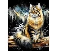 Renqidian Kit de Peinture Diamant Painting Adultes 5D Animaux chats Rond Diamond Painting Kit Complet, DIY Art Mosaique Maison Décoration 40x50 cm