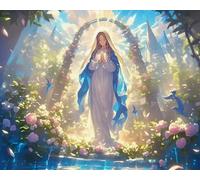 Renqidian Kit de Peinture Diamant Painting Adultes 5D Filles du jardin Rond Diamond Painting Kit Complet, DIY Art Mosaique Maison Décoration 40x50 cm