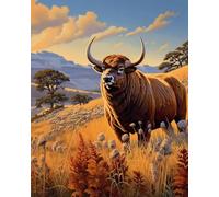 Renqidian Kit de Peinture Diamant Painting Adultes 5D Yaks Rond Diamond Painting Kit Complet, DIY Art Mosaique Maison Décoration 40x50 cm