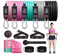 RENRANRING Bandes de résistance pour l'entraînement, Bandes d'exercice de 68 kg, Bandes d'entraînement, Bandes de résistance avec poignées pour Homme et Femme, Sangles de Cheville pour entraînement