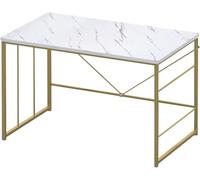 Renruirui- Ordinateur Simple Et élégant Imitant Le Marbre Blanc Dessus Cadre en Métal Doré pour Le Bureau à Domicile Écriture Game Dressing Table