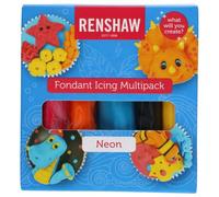 Renshaw Fondant Icing Multipack Neon Colours 5x100g - Pâte à Sucre Prêt à l'Emploi - Idéal pour Recouvrir et Décorer Gâteaux, Cupcakes et Biscuits - 5x100 g