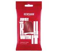 Renshaw - Fondant Ruby Red 250g, Pâte à Sucre Prêt à l'Emploi, Optimal pour Recouvrir et Décorer Gâteaux, Cupcakes et Biscuits, Rouge coquelicot, 250 g