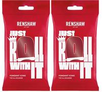 Renshaw - Fondant Ruby Red 250g, Pâte à Sucre Prêt à l'Emploi, Optimal pour Recouvrir et Décorer Gâteaux, Cupcakes et Biscuits, Rouge coquelicot, 250 g (Lot de 2)