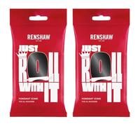 Renshaw Glaçage prêt à rouler, noir de jais, 250 g (Lot de 2)