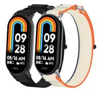 RenSheng 2 Pièces Bracelet en Nylon pour Xiaomi Mi Band 8 / Mi Band 9 Sangles, Bracelet Tissée Douce et Confortable Compatible avec Xiaomi Mi Band 8/9 Bracelet de Remplacement