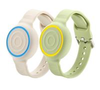 RenSheng 2 Pièces Bracelets pour Enfants Compatibles avec Airtag Bracelets en Silicone, Coque de Protection Anti-Rayures pour Airtag GPS Bracelets (Adaptés aux Enfants et aux Personnes âgées)