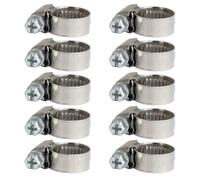 Rensle-Tech. Lot de 10 colliers de serrage en acier inoxydable 10-16 mm - Fabriqué en UE - Version allemande selon la norme DIN 3017 - Inoxydable - Colliers de serrage avec entraînement à vis sans fin