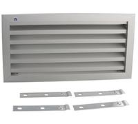 Renson Grille de ventilation - Grille de séparation lamelles - 40 x 20 cm | pour mur de fixation | avec moustiquaire | Aluminium Argent Anodisé