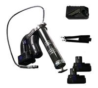 RENSON Pompe à Graisse électrique 18V sans Fil, kit Complet avec malette, 600 Bar, 2 Batteries Lithium-ION 2,0aH, Pompe graissage Ultra légère 3kg graissage intensif pour Atelier/TP/agricole