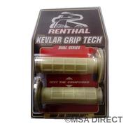 Renthal MX / Enduro Double Composant Poignées Diamant / Gaufre (50/50) (1 Paire)