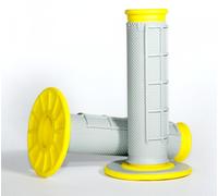 Renthal MX / Enduro Double Composant Poignées Diamant/Gaufre ( Gris/Jaune ) (