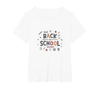 Rentrée Scolaire : Aventures d'apprentissage Amusantes à Venir T-Shirt, Femme Grandes Tailles, Blanc, 3X