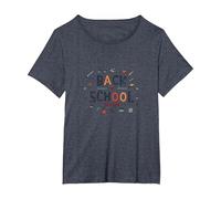 Rentrée Scolaire : Aventures d'apprentissage Amusantes à Venir T-Shirt, Femme Grandes Tailles, Bleu Chiné, 3X