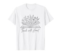 Rentrée Scolaire Professeur Fleurs, Livre Lecture Éduquer T-Shirt