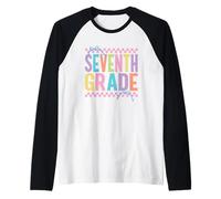 Rentrée scolaire rétro colorée de septième année Manche Raglan