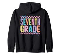 Rentrée scolaire rétro colorée de septième année Sweat à Capuche