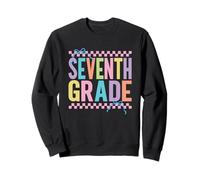 Rentrée scolaire rétro colorée de septième année Sweatshirt