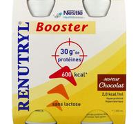 RENUTRYL BOOSTER Chocolat complément nutritionnel Bouteilles 4x200 ml